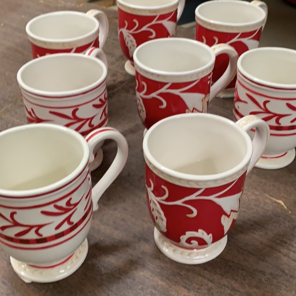 Fitz and Floyd mugs. These are from the Town and Country line.